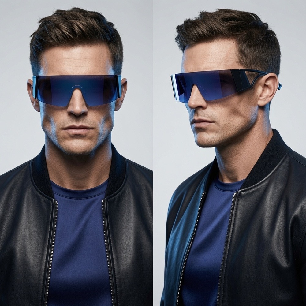 blue Gradient‎ Lens  safety Men Sunglasses Eyewear style oversized shield frames